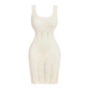 Elegant Sleeveless Rib-Knit Sweater Dress